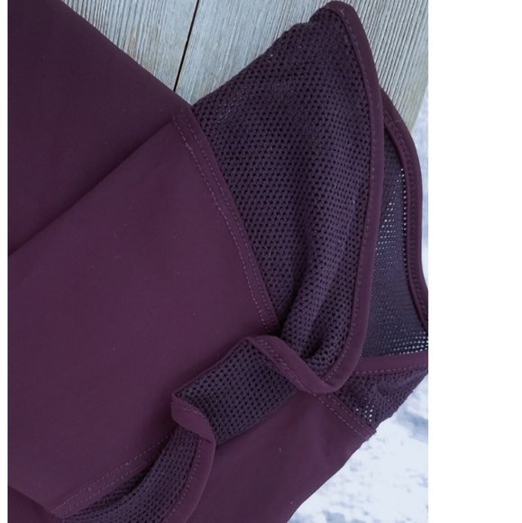 Aubergine Ruffled Mesh Leggings - Picture 4 of 5